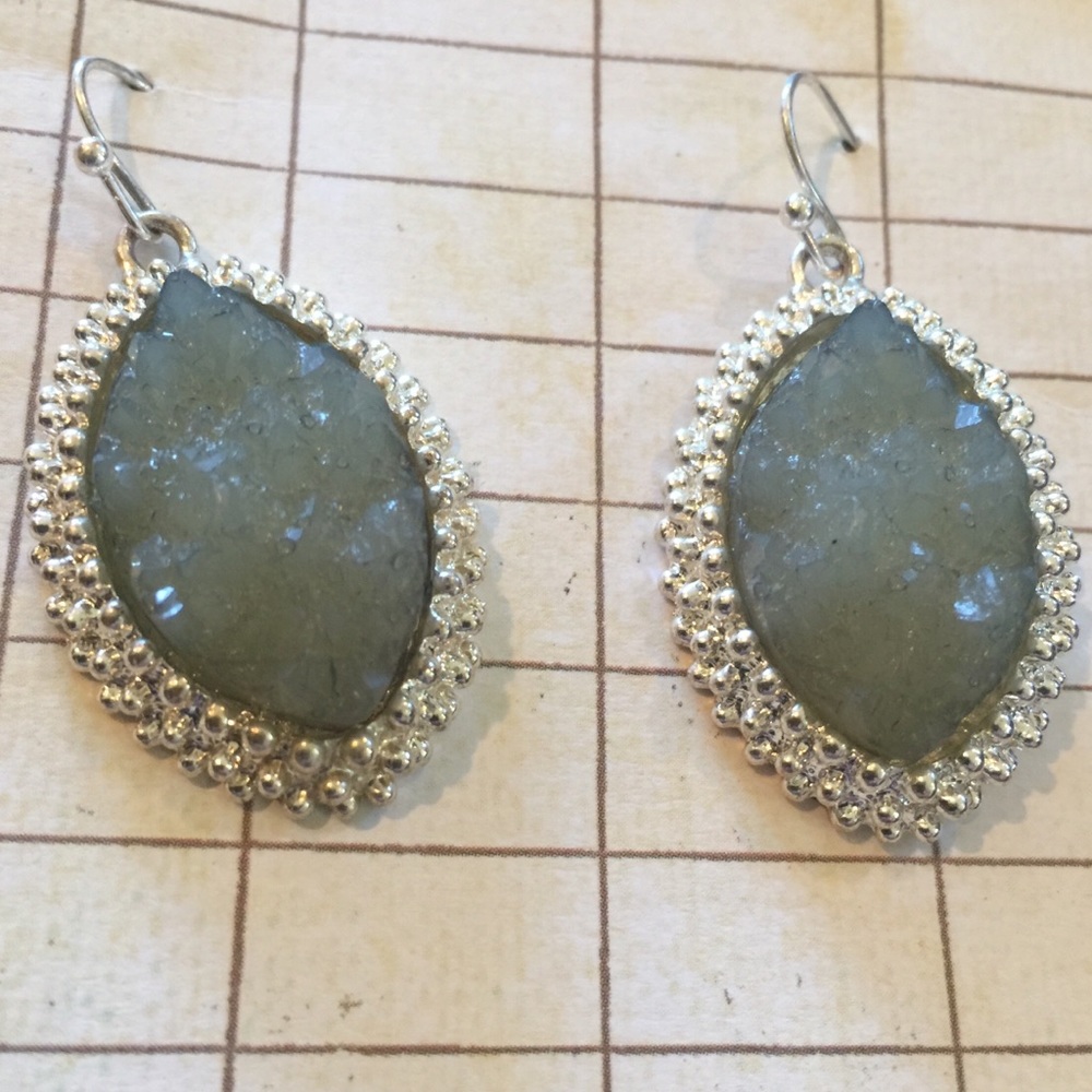 Gorgeous Jade Druzy earrings